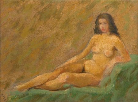PIPPO RIZZO (Corleone 1897 - Palermo 1961) Nudino disteso, 1950 Olio su...