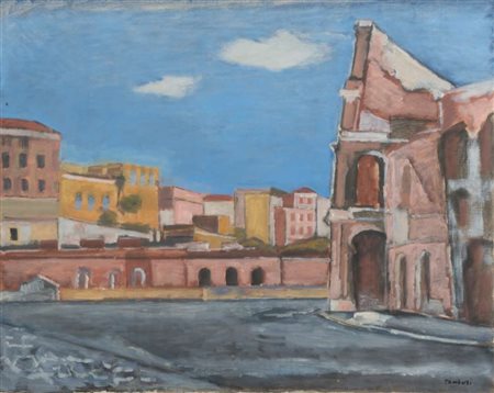 ORFEO TAMBURI (Jesi 1906 - Parigi 1994) Scorcio del Colosseo Olio su tela,...