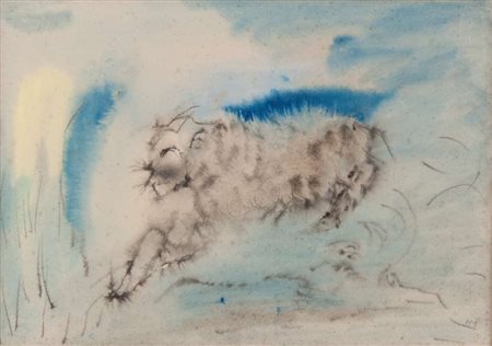 HENRI MICHAUX (Namur 1899 - Parigi 1984) Senza titolo Acquerello e china su...