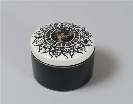 SCATOLA IN CERAMICA, PRODUZIONE ARABIA FINLAND con coperchio decorato a...