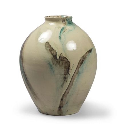 VASO IN CERAMICA POLICROMA, SAN ZENO, PISA ANNI '50 con decoro astratto...