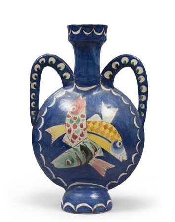 GRANDE VASO IN CERAMICA, PRODUZIONE CAS VIETRI, ANNI '50 con sagoma ad anfora...