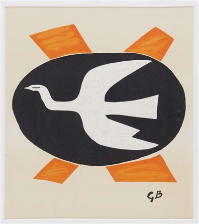 GEORGE BRAQUE (Argenteuil 1882 - Parigi 1963) L'oiseau de feu, 1958...