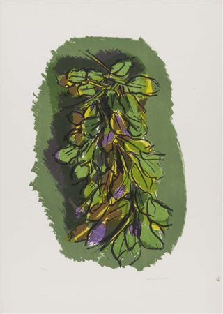 ENNIO MORLOTTI (Lecco 1910 - Milano 1992) Foglie, 1977 Litografia a colori,...