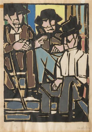 DOMENICO CANTATORE (Ruvo di Puglia 1906 - Parigi 1998) Gangsters Litografia,...