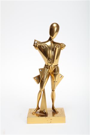 DE CHIRICO GIORGIO (1888 - 1978) Castore. Bronzo dorato. Cm 10,50 x 27,00....