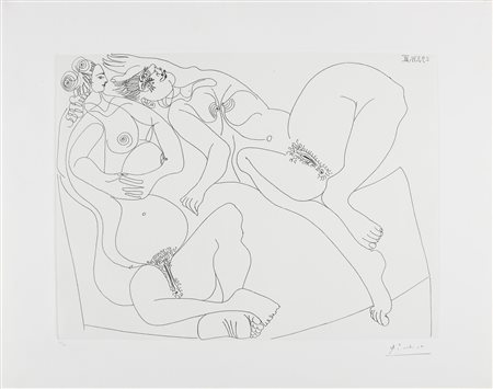 PICASSO PABLO (1881 - 1973) 29 Marzo 1971 III. 1971. Acquaforte. Cm 50,00 x...