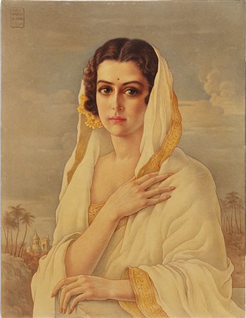 GEORGIEV BORIS (1888 - 1962) Haydarabad wilufar. 1935. Matita e tempera su...
