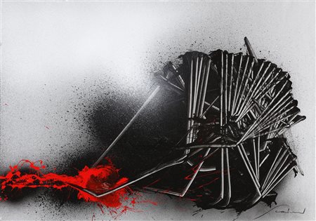 SCANAVINO EMILIO (1922 - 1986) Senza titolo. . 1972. Acrilico su cartone. Cm...