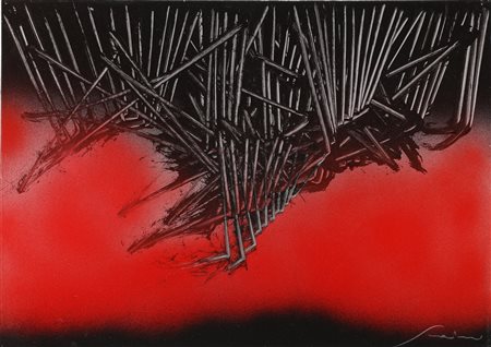 SCANAVINO EMILIO (1922 - 1986) Senza titolo. . 1972. Acrilico su cartone. Cm...