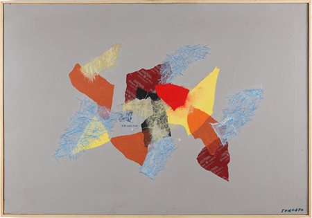 TURCATO GIULIO (1912 - 1995) Senza titolo. . Tecnica mista su tela. Cm 100,00...