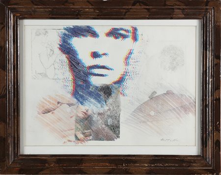 ROTELLA MIMMO (1918 - 2006) Senza titolo. . Effacage. Cm 40,00 x 29,00. Firma...