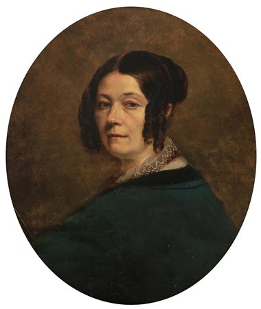 Scuola del sec XIX Ritratto di pittrice Olio su tela cm 64x48