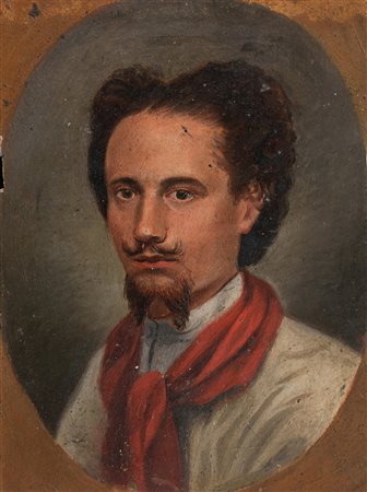 Attr. Filippo Palizzi (Vasta 1818-Napoli 1899) Ritratto di garibaldino Olio...