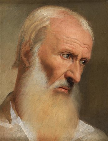 Attr. Francesco Podesti Ancona 1800-Roma 1895 Ritratto di uomo Olio su tela,...