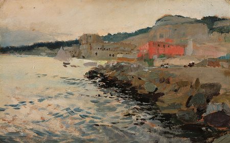 Attr. Giuseppe De Nittis (Barletta 1846-Francia 1884) Paesaggio Olio su...