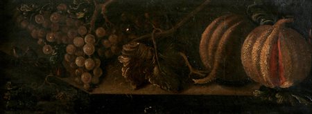 Dipinto sec XVII Natura morta Olio su tela cm 30,5x80