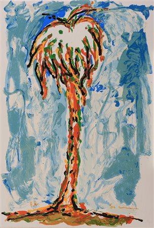 MARIO SCHIFANO Homs 1934 – Roma 1998 " Oasi " serigrafia polimaterica su tela...