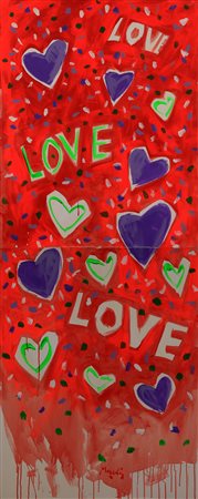 RENZO MESCHIS Palermo 1945 " Love " acrilico su 2 tele 80x100 ciascuna ( cm...