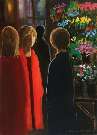 ELIANO FANTUZZI Modena 1909 - Verona 1987 Senza titolo Olio su tela 70x50...