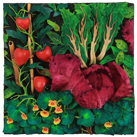 PIERO GILARDI Torino 1942 " Potager " poliuretano 50x50 firmato e titolato al...