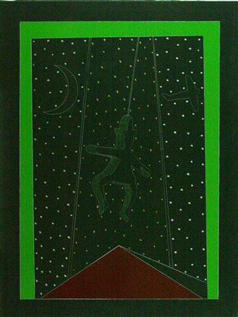 FRANCO ANGELI Roma 1935 - 1988 " Bizantino " 1984 smalto su tela 80x60...