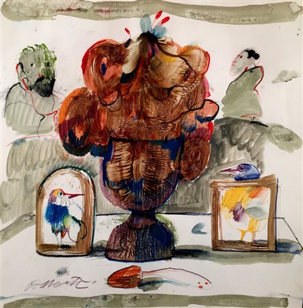 Antonio Possenti, Lucca 1933 - 2016, Senza titolo, Tecnica mista su carta,...