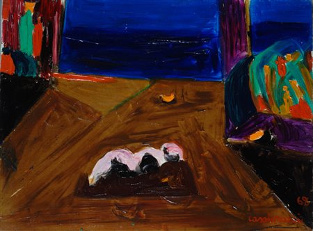 Bruno Cassinari, Piacenza 1912 - Milano 1992, Studio, 1968, Olio su tela, cm....