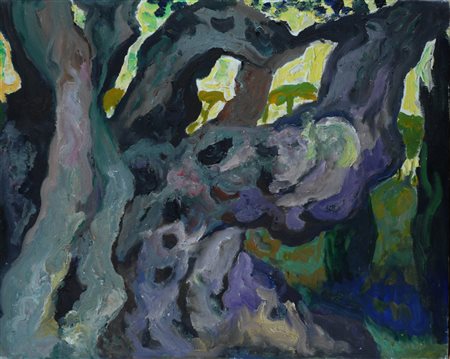 Carlo Levi, Torino 1902 - Roma 1975, Alberi, Olio su tela, cm. 73,5x92, Sul...