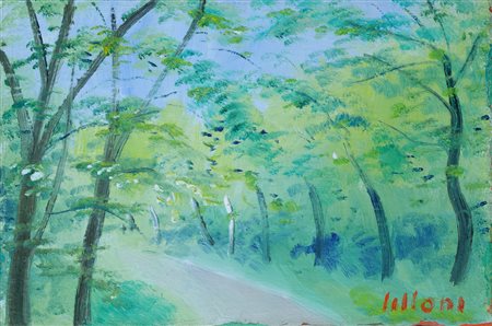 Umberto Lilloni, Milano 1898 - 1980, Sentiero a Lugano, 1968, Olio su tela,...