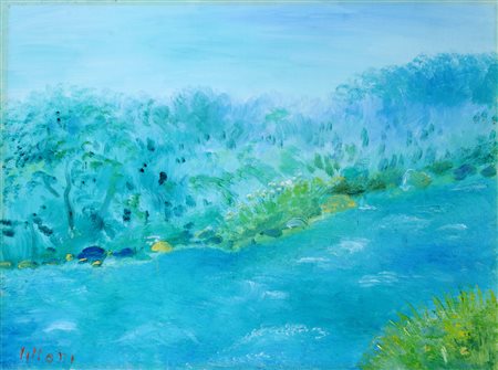 Umberto Lilloni, Milano 1898 - 1980, Torrente, 1968, Olio su tela, cm. 30x40,...
