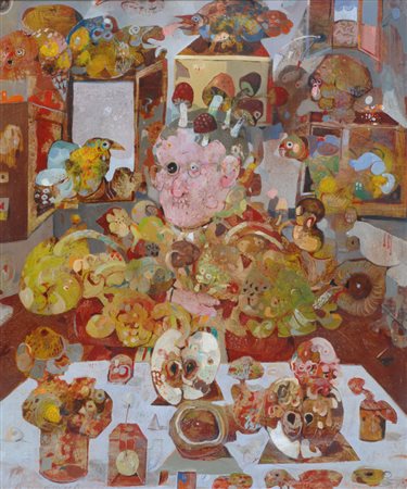 Antonio Possenti, Lucca 1933 - 2016, Nella stanza di casa in campagna, Olio...