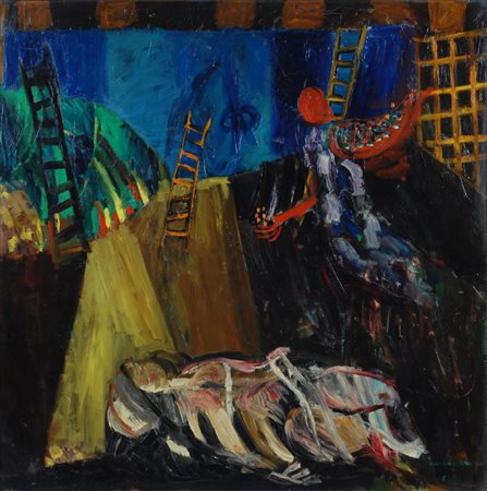 Bruno Cassinari, Piacenza 1912 - Milano 1992, Annunciazione, 1963, Olio su...