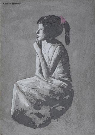 Antonio Bueno, Berlino 1918 - Firenze 1984, Ragazza, Olio su tela, cm. 70x50,...