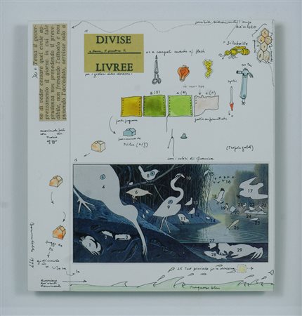 Gianfranco Baruchello, Livorno 1924 - 0, Senza titolo, 1977, Collage e...