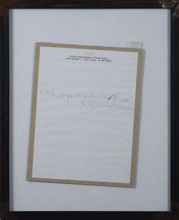 Joseph Beuys, Krefeld 1922 - Dusseldorf 1986, Senza titolo, Lettera...
