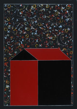 Franco Angeli, Roma 1935 - 1988, Atmosfera, Smalto e acrilici su tela, cm....