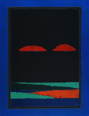 Tano Festa, Roma 1938 - 1988, Paesaggio, Smalti su tela, cm. 80x60, Firma sul...