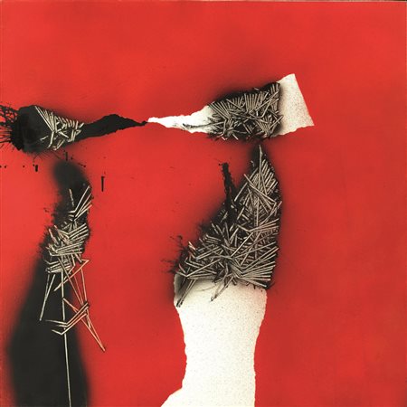 EMILIO SCANAVINO(Genova 1922 - Milano 1986)Figuraolio su tela tamburata, cm...