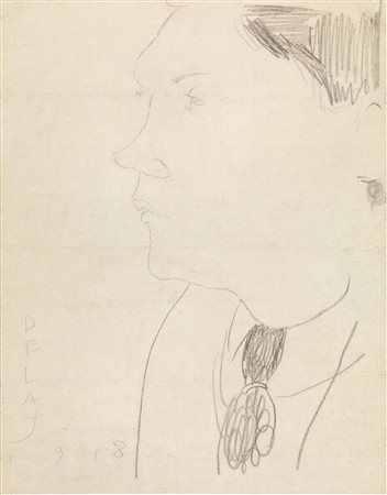 AMEDEO MODIGLIANI(Livorno 1884 - Parigi 1920)Profilo di Paul Delaymatita su...