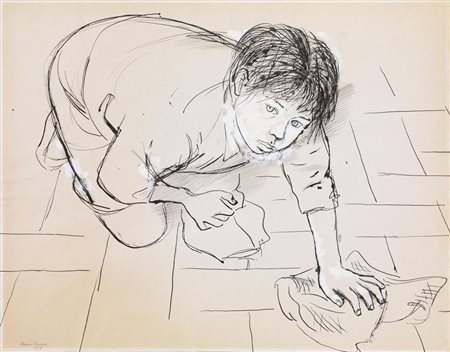 XAVIER BUENO(Vera De Bidasoa 1915 - Fiesole 1979)&nbsp; Giovane&nbsp; china e...