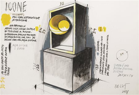 FABRIZI PLESSI(Reggio Emilia 1940)&nbsp; Iconetecnica mista su cartone...