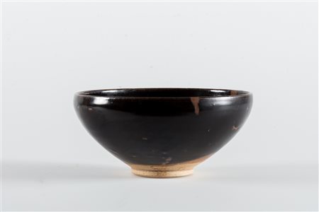 Arte Cinese Ciotola in ceramica con invetriatura nera e color ruggine Cina,...