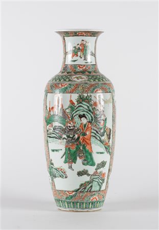 Arte Cinese Vaso in porcellana famiglia verde Cina, dinastia Qing, XIX...