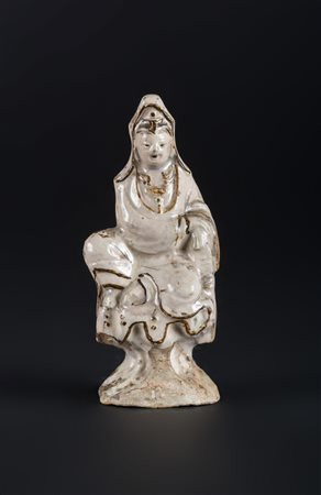 Arte Cinese Statua in ceramica Cizhou raffigurante Guanyin su roccia Cina,...