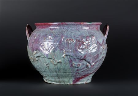 Arte Cinese Potiche in ceramica con invetriatura flambé Cina, dinastia Qing,...