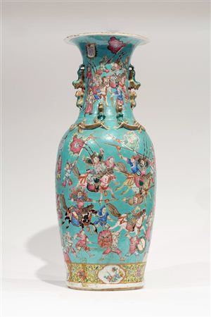 Arte Cinese Vaso Canton famiglia rosa Cina, dinastia Qing, XIX secolo . -. Cm...