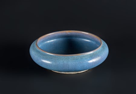 Arte Cinese Lavapennelli in porcellana invetriata color lavanda Cina, tarda...