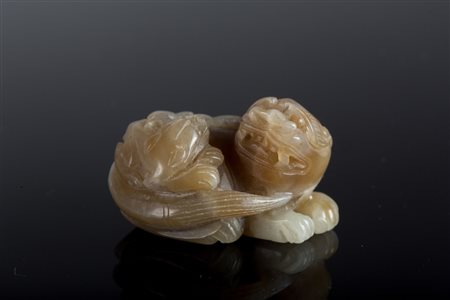 Arte Cinese Intaglio in giada raffigurante Qilin Cina, dinastia Qing, XVII -...