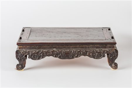 Arte Cinese Base in legno intagliato Cina, dinastia Qing, XVIII secolo . -....